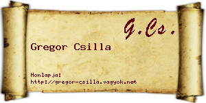 Gregor Csilla névjegykártya